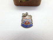 Sterling Silver Enamel Hunstanton Travel Shield Charm Pendant Vintage c1970