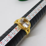 Sterling Silver Gilt Spinel Set Statement Ring Vintage c1970 Size T UK