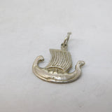 Sterling Silver Viking Ship Charm Pendant Vintage c1970