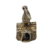 Sterling Silver Opening Church Charm Pendant Vintage c1970s