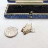 Sterling Silver Alpine Ski Chalet Charm Pendant Vintage c1970