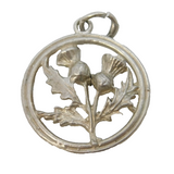 Sterling Silver Scottish Thistle Charm Pendant Vintage c1970