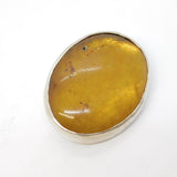 Studio Sterling Silver & Baltic Amber Set Dress Brooch Antique c1930 Art Deco