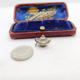 Sterling Silver Queen Anne Teapot Charm Pendant Vintage c1970