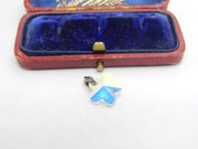 Sterling Silver Iridescent Glass Flower Charm Pendant Vintage c1970