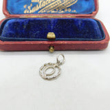 Sterling Silver Q Initial Charm Pendant Vintage c1970