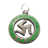 Sterling Silver Isle of Man Enamel Charm Pendant Vintage c1970s