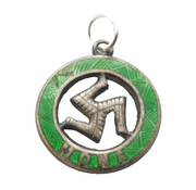 Sterling Silver Isle of Man Enamel Charm Pendant Vintage c1970s