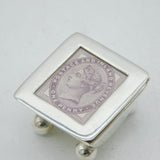Sterling Silver Queen Victoria Stamp Box Vintage c1970