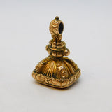 George III Gold Cased & Carnelian Agate Floral Chased Fob Seal Antique