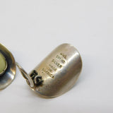 South African Studio Sterling Silver & Lemon Jade Clip-On Earrings Vintage