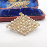 Sterling Silver Filigree Form Button Brooch Vintage c1960