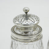 William IV Pair of Sterling Silver & Cut Glass Cruet Bottles Antique 1833 London