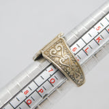 Sterling Silver Celtic Cross Open Back Signet Band Ring Vintage c1990 Size N
