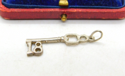 Sterling Silver Commemorative 18th Birthday Key Charm Pendant Vintage c1970