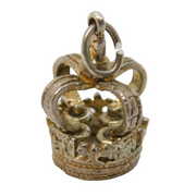 Sterling Silver Royal Crown Charm Pendant Vintage c1970