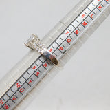 Sterling Silver Paste Set Split Band Dress Ring Vintage c1970 Size Q