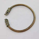 Sterling Silver & Copper Mixed Metal Mythical Beast Bangle Bracelet Vintage