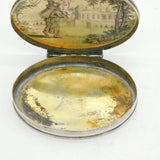 George I Sterling Silver Carved Mother of Pearl Novelty Monk Snuff Box Antique