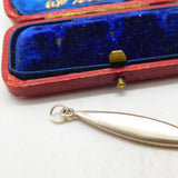 Sterling Silver & Mother Of Pearl Feathered Drop Pendant Vintage c1970