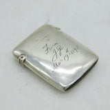 Victorian Sterling Silver & Enamel Jack Russell Terrier Vesta Case Antique