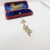 Sterling Silver Alley Cat Silhouette Charm Pendant Vintage c1970