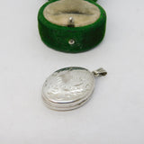 Sterling Silver Floral Pattern Locket Pendant Vintage c1980 Birmingham