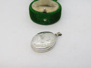 Sterling Silver Floral Pattern Locket Pendant Vintage c1980 Birmingham
