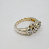 Sterling Silver Paste Set Mixed Shapes Dress Ring Modern c2000 Size P