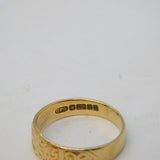 9ct Yellow Gold Sweetheart Buckle Band Ring Vintage 1976 Birmingham