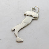 Sterling Silver & Enamel 'Boot of Italy' Souvenir Pendant Charm Vintage c1960s