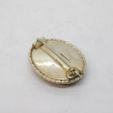 Sterling Silver Morpho Butterfly Wing Button Brooch Antique c1920 Art Deco