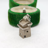 Sterling Silver Mill House or Castle Charm Pendant Vintage c1970