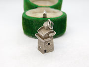 Sterling Silver Mill House or Castle Charm Pendant Vintage c1970
