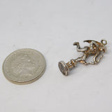 Sterling Silver Eros the Archer Statue Charm Pendant Vintage c1970