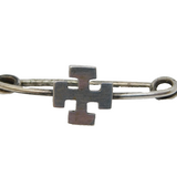 Victorian Sterling Silver Cross Form Brooch Pin Antique 1900 Birmingham
