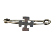 Victorian Sterling Silver Cross Form Brooch Pin Antique 1900 Birmingham