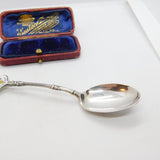Sterling Silver & Enamel Glasgow Crested Spoon 1930 Birmingham Antique