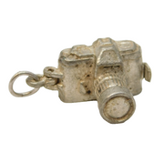 Sterling Silver Opening Film Camera Charm Pendant Vintage c1970