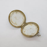 Sterling Silver & Guilloche Enamel Floral Locket Pendant Vintage c1950s