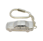 Cast Sterling Silver Car Form Keyring Vintage c1970s