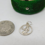 Sterling Silver Virgo Zodiac Charm Pendant Vintage c1970