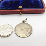 Sterling Silver St Christopher Coin Charm Pendant Vintage c1970