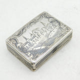 19th Century Russian Silver Countryside Scene Snuff Box Antique Moscow c1860s