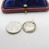 Sterling Silver George V Threepence Coin Charm Pendant Antique 1918 Art Deco