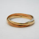 Art Deco 9ct Tri-Colour Gold Trinity Wedding Ring Antique c1930s Art Deco