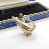 Sterling Silver Champagne Ice Bucket Charm Pendant Vintage c1970