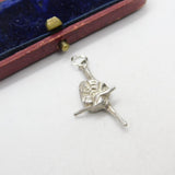 Sterling Silver Dancing Ballerina Charm Pendant Vintage c1970
