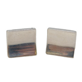 Sterling Silver Pair of Gents Square Modernist Cufflinks Vintage c1980s