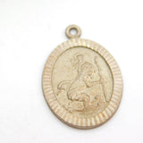 Sterling Silver St Christopher Oval Charm Pendant Vintage c1970